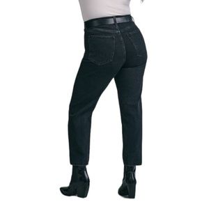 Abercrombie & Fitch Curve Love Ultra High Rise Ankle Straight Jean Black Sz 27